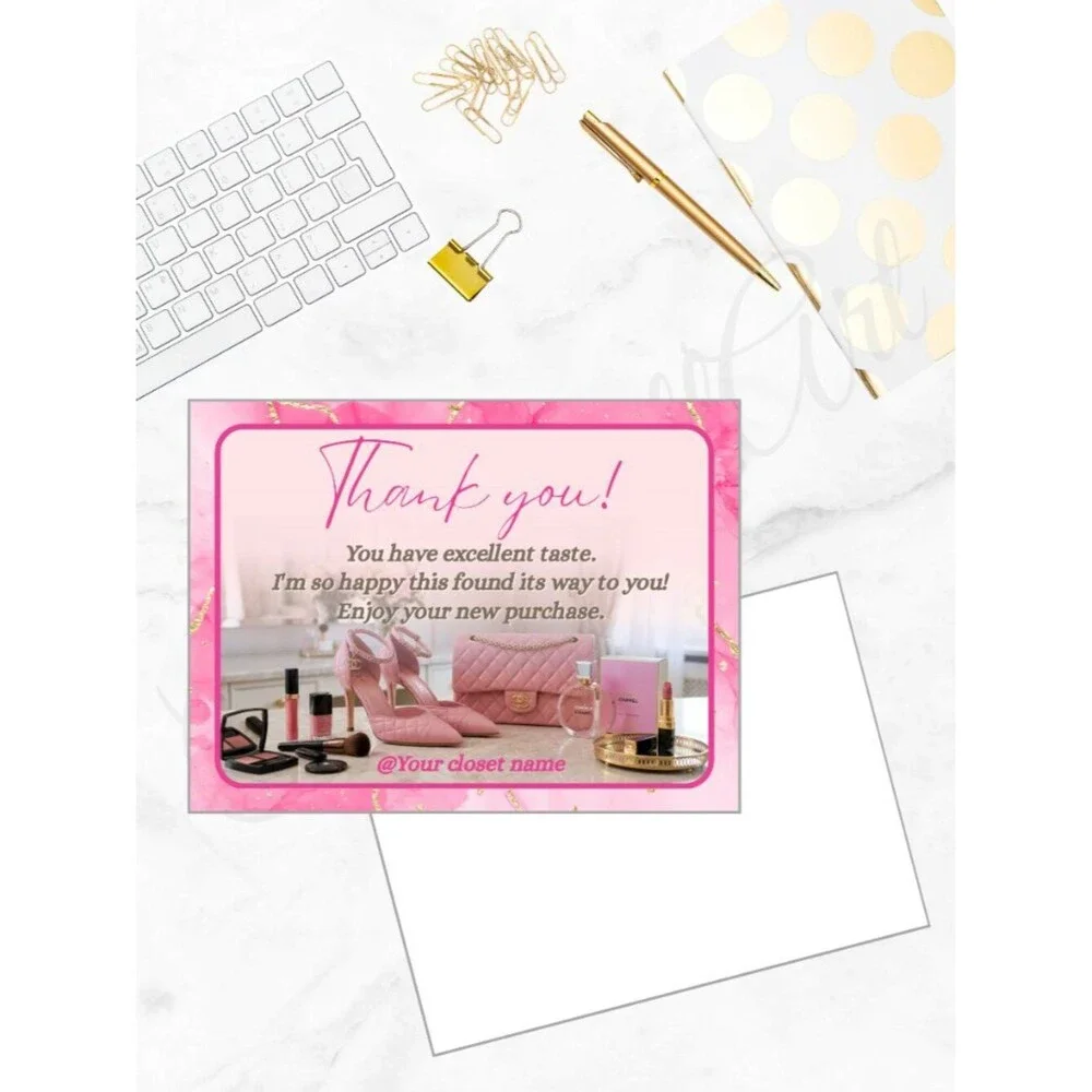 100 Personalized Makeup Thank You Cards Small Business, 4×3 in